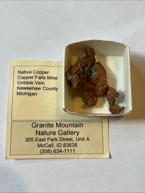 Native Copper Mineral Copper Falls Mine - Brown Copper 24.6 grams